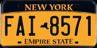 NY license plate FAI8571