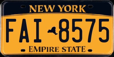 NY license plate FAI8575