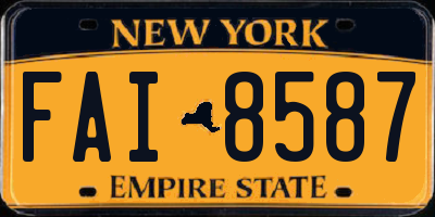 NY license plate FAI8587