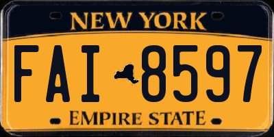 NY license plate FAI8597