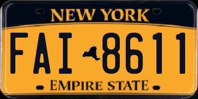 NY license plate FAI8611