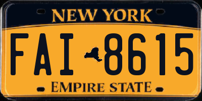 NY license plate FAI8615