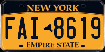 NY license plate FAI8619