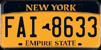 NY license plate FAI8633