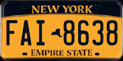 NY license plate FAI8638