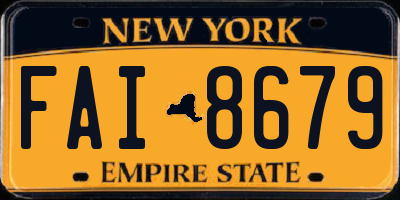 NY license plate FAI8679