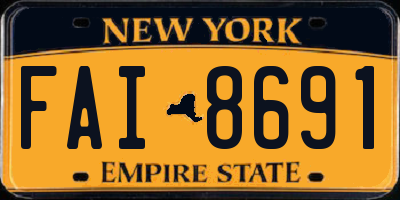 NY license plate FAI8691