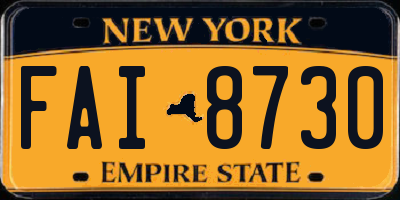 NY license plate FAI8730