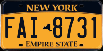 NY license plate FAI8731