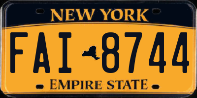 NY license plate FAI8744