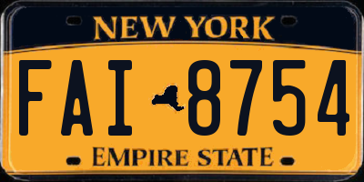 NY license plate FAI8754