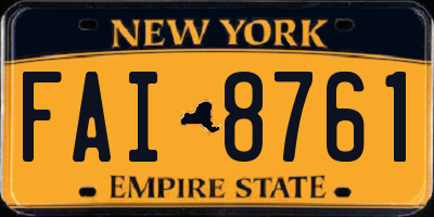 NY license plate FAI8761
