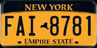 NY license plate FAI8781