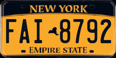 NY license plate FAI8792