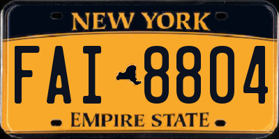 NY license plate FAI8804