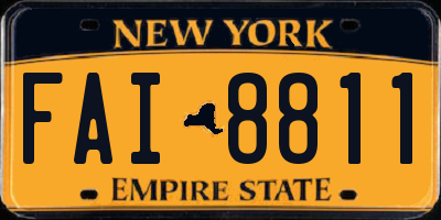 NY license plate FAI8811