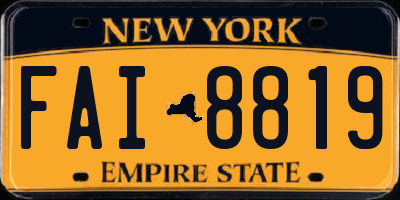 NY license plate FAI8819