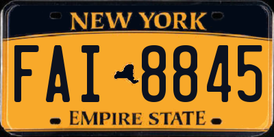 NY license plate FAI8845