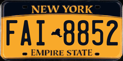 NY license plate FAI8852