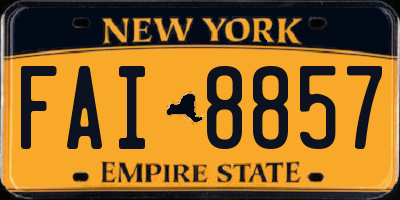 NY license plate FAI8857