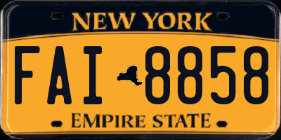 NY license plate FAI8858