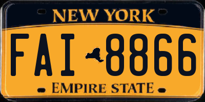 NY license plate FAI8866