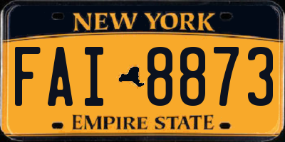NY license plate FAI8873