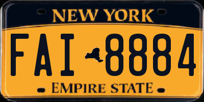 NY license plate FAI8884