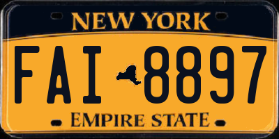 NY license plate FAI8897
