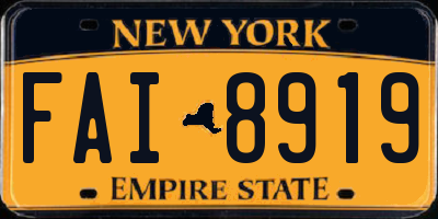 NY license plate FAI8919