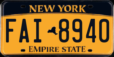NY license plate FAI8940