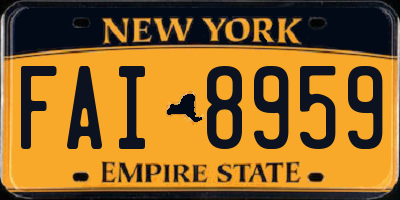 NY license plate FAI8959