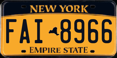 NY license plate FAI8966