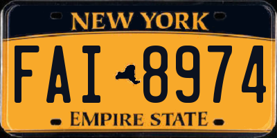 NY license plate FAI8974