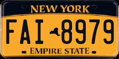 NY license plate FAI8979