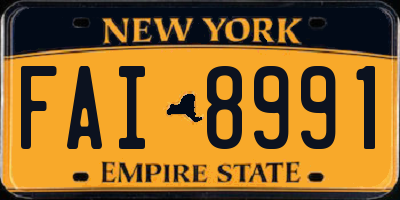 NY license plate FAI8991