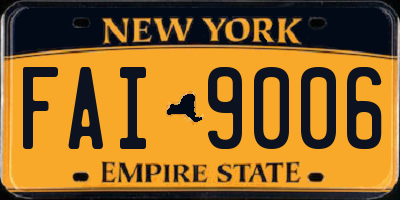 NY license plate FAI9006