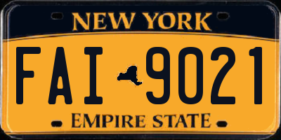 NY license plate FAI9021