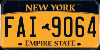NY license plate FAI9064