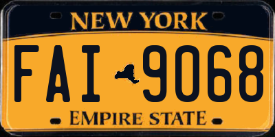NY license plate FAI9068