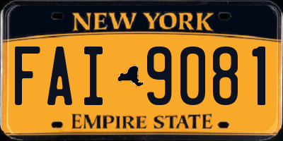 NY license plate FAI9081