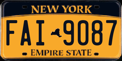 NY license plate FAI9087