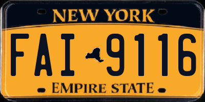 NY license plate FAI9116