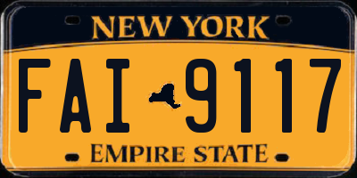 NY license plate FAI9117