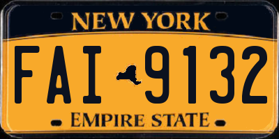 NY license plate FAI9132