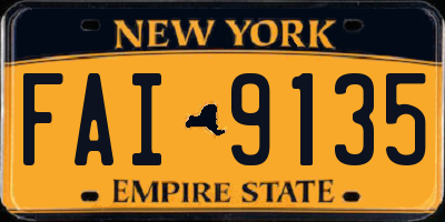 NY license plate FAI9135