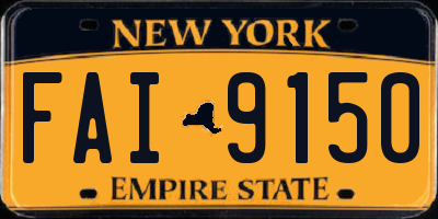 NY license plate FAI9150