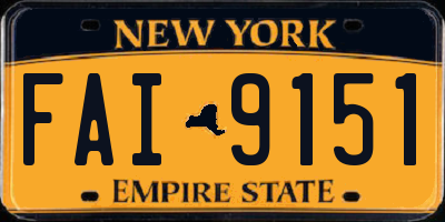 NY license plate FAI9151