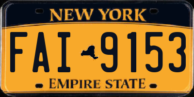 NY license plate FAI9153