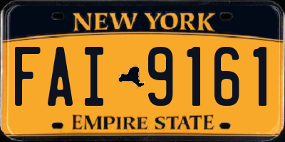 NY license plate FAI9161